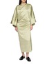 MS MIN Pleated Wide Sleeve Side Tie Maxi Dress