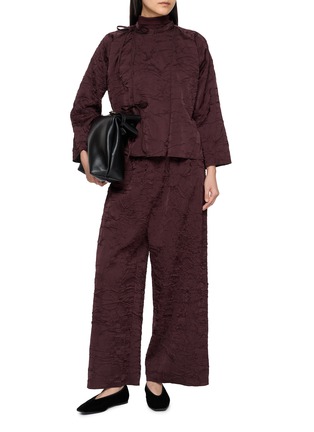 Figure View - Click To Enlarge - MS MIN - Elasticated Waist Pleated Wide Leg Pants
