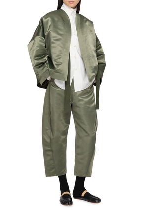 Figure View - Click To Enlarge - MS MIN - Tie Closure Quilted Cocoon Jacket