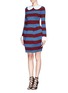 Figure View - Click To Enlarge - STELLA JEAN - 'Raffaella' stripe wool structured dress