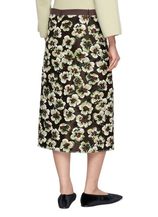 Back View - Click To Enlarge - MS MIN - Floral Print Wrap Midi Skirt