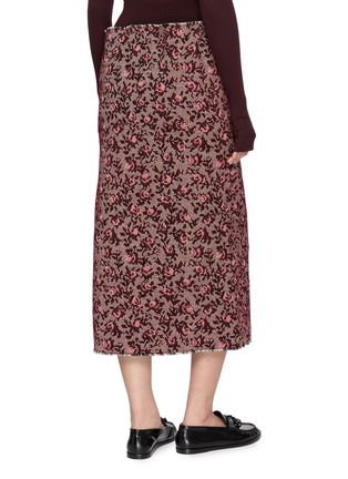 Back View - Click To Enlarge - MS MIN - Fluid Waist Cross Stich Jacquard Knit Midi Skirt 