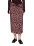 MS MIN Fluid Waist Cross Stich Jacquard Knit Midi Skirt 