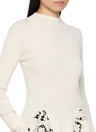  - MS MIN - Cutwork Panel Ribbed Knit Top