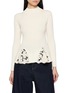 MS MIN Cutwork Panel Ribbed Knit Top
