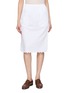 MS MIN Pleated Scalloped Hem Midi Skirt