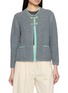 JOVENS Contrast Trim Melange Knit Cardigan