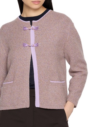  - JOVENS - Contrast Trim Melange Knit Cardigan
