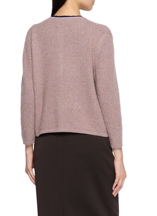 Back View - Click To Enlarge - JOVENS - Contrast Trim Melange Knit Cardigan