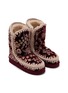 Detail View - Click To Enlarge - MOU - Eskimo 24 Sashiko Floral Embroidered Velvet Boots