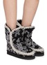 Figure View - Click To Enlarge - MOU - Eskimo 24 Sashiko Floral Embroidered Velvet Boots