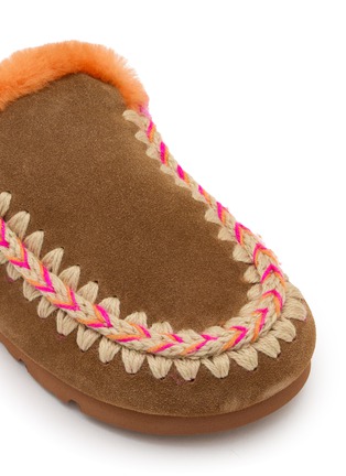 Detail View - Click To Enlarge - MOU - Winter Bio Overstitch Suede Mules