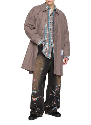 Figure View - Click To Enlarge - MIHARA YASUHIRO - Bird Embroidered Check Shirt