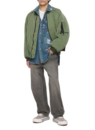 Figure View - Click To Enlarge - MIHARA YASUHIRO - Sticker Denim Shirt