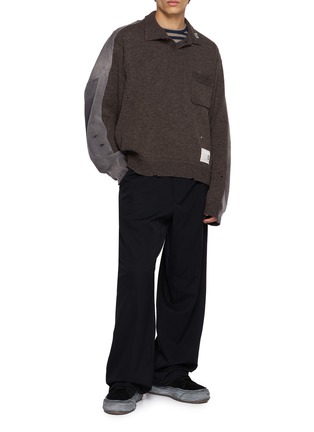 Figure View - Click To Enlarge - MIHARA YASUHIRO - Combined Knit Sweatshirt