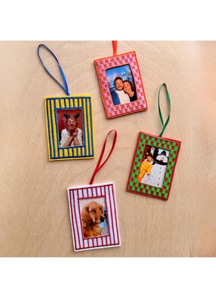 Detail View - Click To Enlarge - STUDIO THIE - Striped Photo Frame Embroidered Ornament