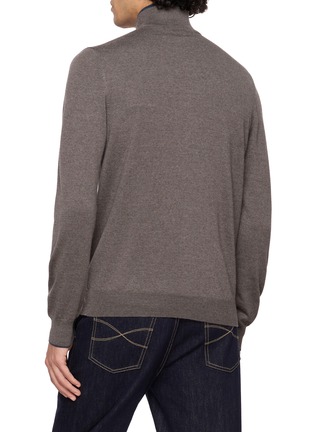 Back View - Click To Enlarge - EQUIL - Double-Placket Zip-Up Cardigan