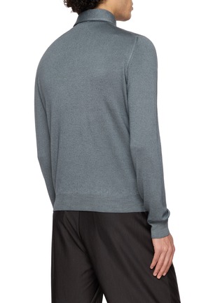 Back View - Click To Enlarge - EQUIL - Washed Long-Sleeve Polo Sweater