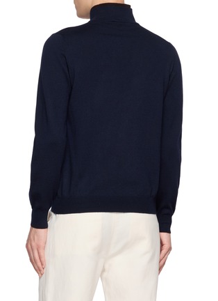 Back View - Click To Enlarge - EQUIL - Layered Quarter Zip Collar Sweater