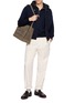 Figure View - Click To Enlarge - EQUIL - Layered Quarter Zip Collar Sweater