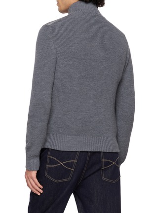 Back View - Click To Enlarge - EQUIL - Padded Knit-Sleeve Zip-Up Jacket