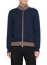 EQUIL Contrast Trim Zip Up Knit Cardigan