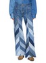 E.L.V. DENIM Farrah Chevron Patchwork Flared Jeans