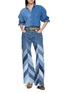 Figure View - Click To Enlarge - E.L.V. DENIM - Farrah Chevron Patchwork Flared Jeans