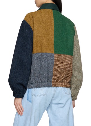 Back View - Click To Enlarge - E.L.V. DENIM - Kara Patchwork Bomber Jacket