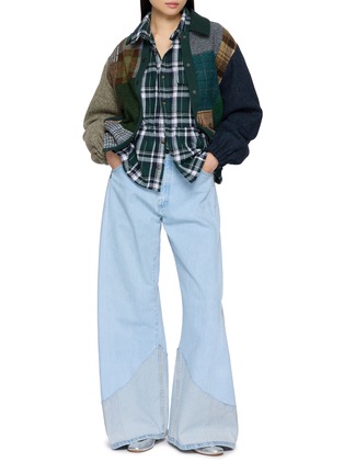 Figure View - Click To Enlarge - E.L.V. DENIM - Kara Patchwork Bomber Jacket
