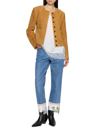 Figure View - Click To Enlarge - E.L.V. DENIM - Audrey Printed Cuffs Denim Jeans