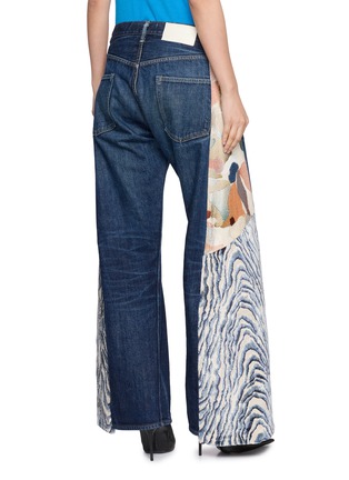 Back View - Click To Enlarge - E.L.V. DENIM - Freya Contrast Panel Wide Leg Jeans