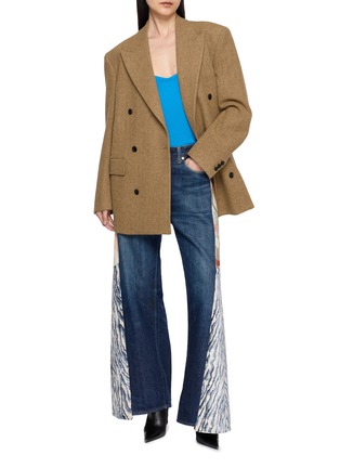 Figure View - Click To Enlarge - E.L.V. DENIM - Freya Contrast Panel Wide Leg Jeans