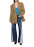 Figure View - Click To Enlarge - E.L.V. DENIM - Freya Contrast Panel Wide Leg Jeans