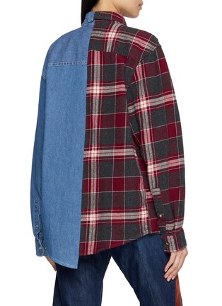 Back View - Click To Enlarge - E.L.V. DENIM - Martha Contrast Patchwork Shirt
