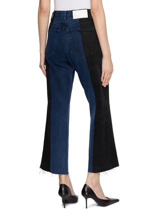 Back View - Click To Enlarge - E.L.V. DENIM - Contrast Two-Tone Flared Denim Jeans