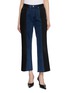 E.L.V. DENIM Contrast Two-Tone Flared Denim Jeans