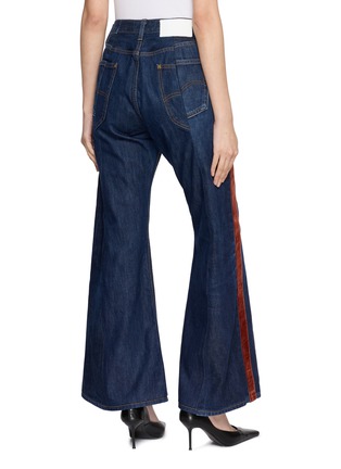 Back View - Click To Enlarge - E.L.V. DENIM - Indre Velvet Stripe Wide-Leg Jeans
