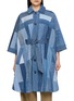 E.L.V. DENIM Celeste Belted Patchwork Denim Coat