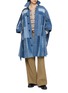 Figure View - Click To Enlarge - E.L.V. DENIM - Celeste Belted Patchwork Denim Coat
