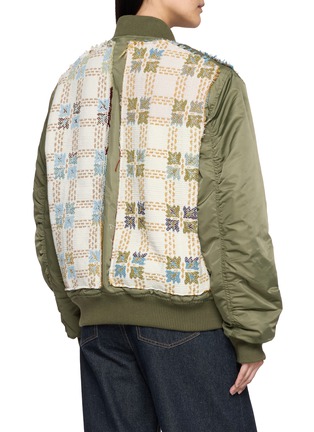 Back View - Click To Enlarge - E.L.V. DENIM - Rio Patterned Panel Bomber Jacket