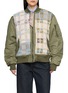 E.L.V. DENIM Rio Patterned Panel Bomber Jacket