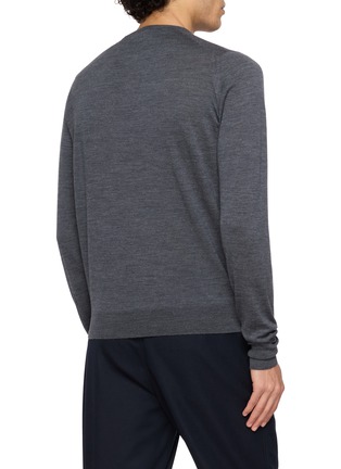 Back View - Click To Enlarge - JOHN SMEDLEY - Easy Fit Merino Wool Crewneck Sweater