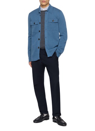 Figure View - Click To Enlarge - JOHN SMEDLEY - Easy Fit Merino Wool Crewneck Sweater