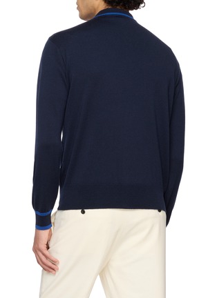 Back View - Click To Enlarge - JOHN SMEDLEY - Standard Fit Merino Wool Cardigan