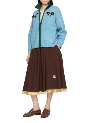 Figure View - Click To Enlarge - LAOWLA - Embroidered Floral Knit Jacket