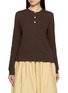 LAOWLA Floral Print Henley Long Sleeve Top