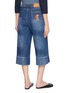 Back View - Click To Enlarge - LAOWLA - Embroidered Wide Leg Cropped Jeans