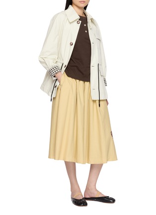 Figure View - Click To Enlarge - LAOWLA - Drawstring Waist Embroidered Button Short Coat