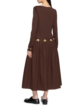 Back View - Click To Enlarge - LAOWLA - Flower Detail Long Sleeve Midi Dress